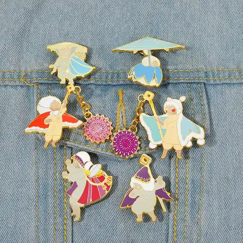 Strong enameled hairpins of Sky Kids of a lamp, individual brooches for steam, lapel icons, cartoon jewelry, gift for children, etc.