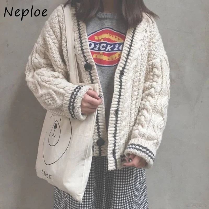 Милый однобортный свитер Neploe для колледжа женские свитера в Корейском стиле