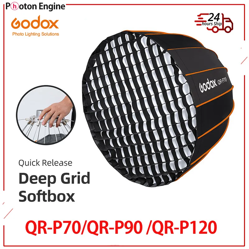 Godox QR-P70 70 см QR-P90 90 QR-P120 120 быстросъемный параболический глубокий софтбокс + сотовая