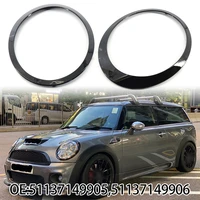 2pcs black headlight ring bezel trim surround cover for mini cooper r55 r56 r57 r58 2007 2015 car accessories