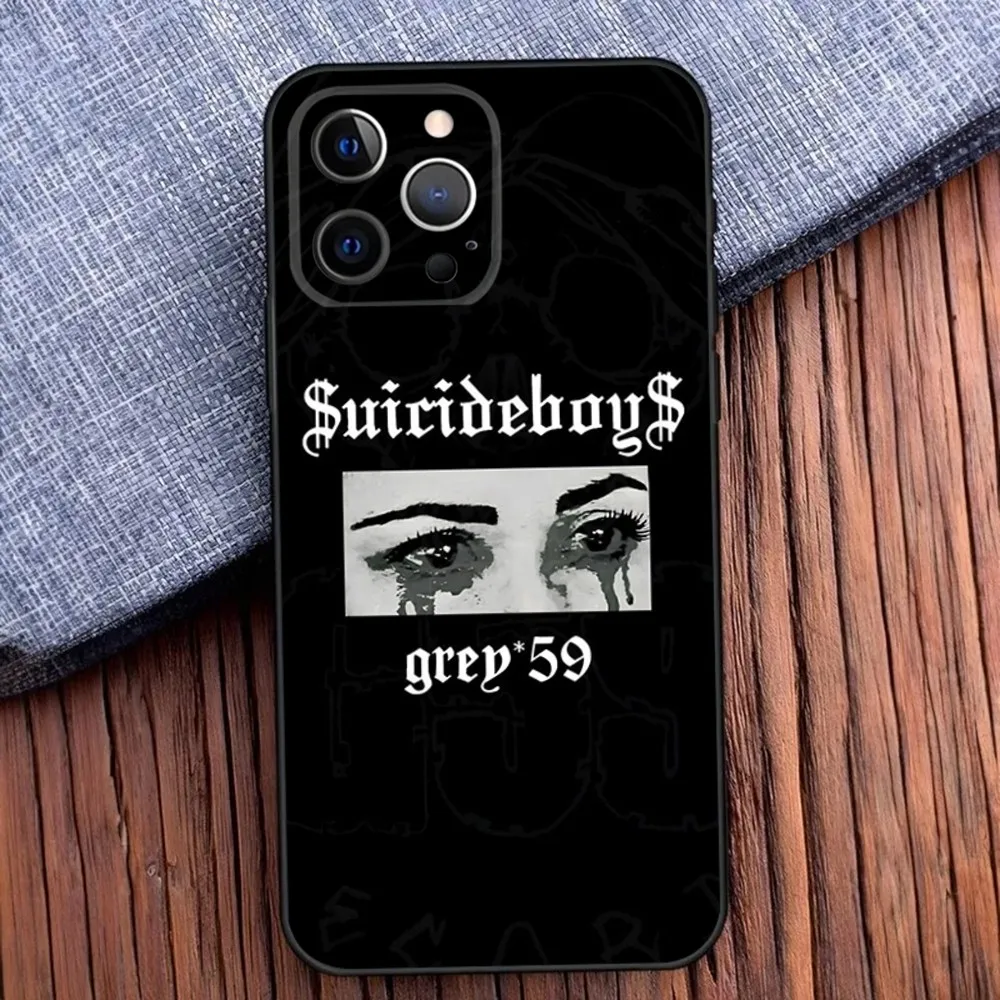 Чехол для телефона Rap Group S-Suicideboys-S G59 iPhone 16 15 14 13 12 11 Pro X XS Max XR Plus Mini Soft Black Cover