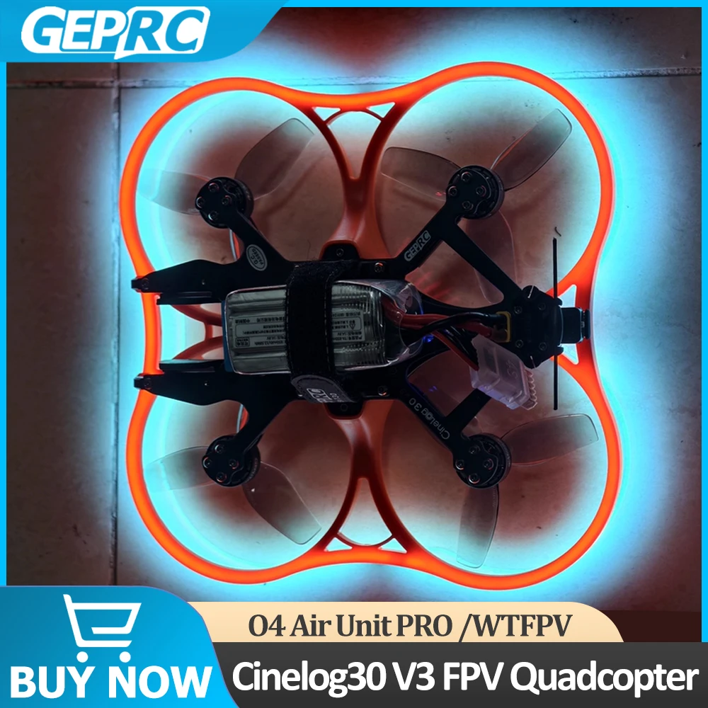 Фото GEPRC Cinelog30 V3 FPV Квадрокоптер O4 Air Unit PRO/WTFPV SPEEDX2 1404 3850KV F722 45A 32-битный AIO LED BEC RC Дрон для фристайла №1
