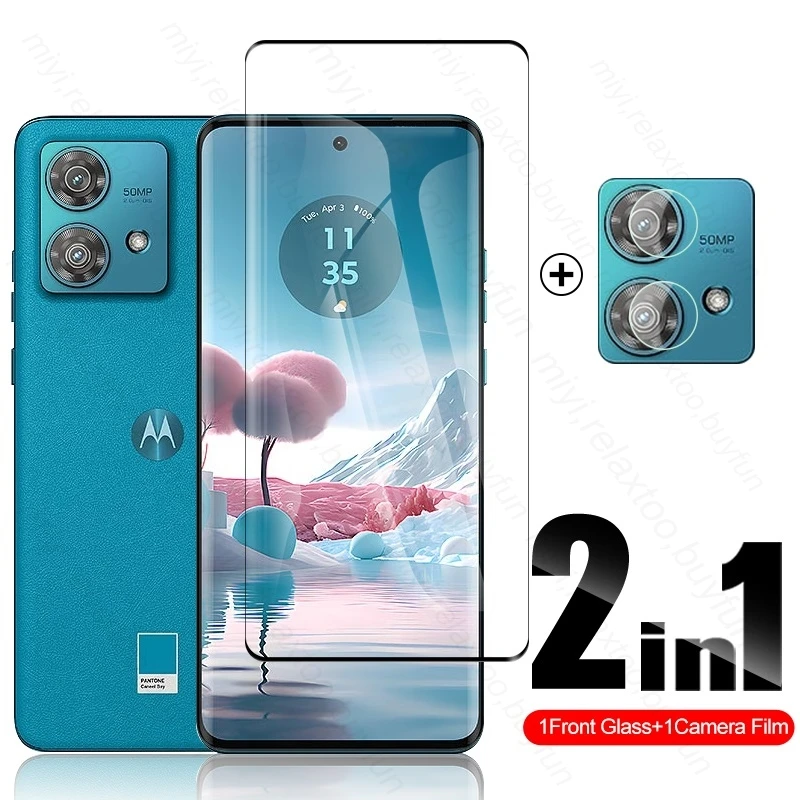Закаленное стекло 2 в 1 для Motorola Edge40 Edge 40 Neo Pro 40Neo 40Pro, зеркальная защита экрана, защитная пленка для объектива камеры на Moto Edge40Neo