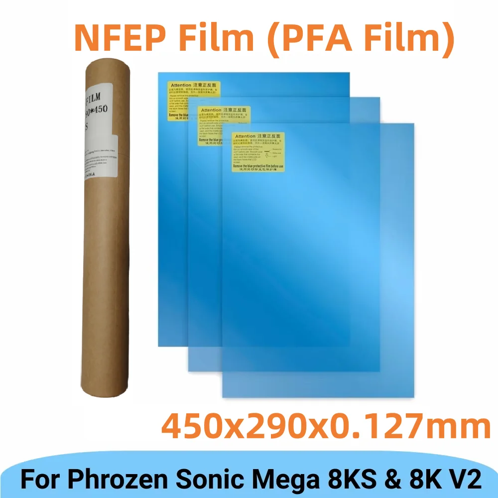 Фото 3 шт. Пленка NFEP размером 15 дюймов 450x290x0.127мм Пленка PFA для частей 3D-принтера Phrozen Sonic Mega 8KS 8K V2 HALOT Mega Saturn 3 Ultra №1