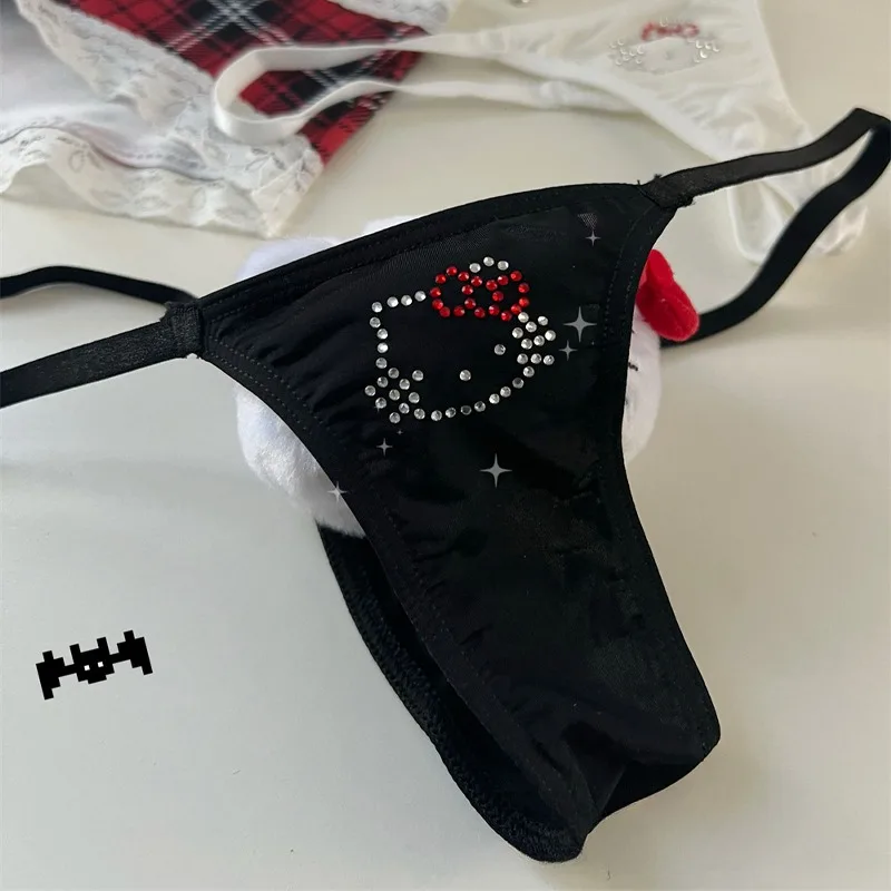 Женские сексуальные стринги Sanrio Hello Kitty брифы блестящие женские нижнее белье
