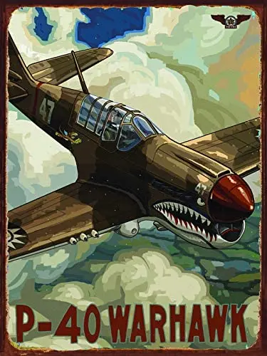 

Losea P40 Warhawk металлический знак винтажное Ретро украшение для дома металлические знаки оловянные Плакаты для бара паба дома 12x16 дюймов