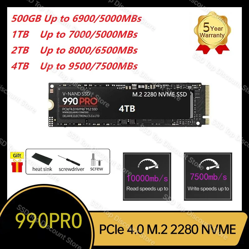 

M.2 NVME 4TB 500G SSD hard Drive M2 ssd m.2 NVMe pcie 5.0 1tb 2tb ssd nvme m2 Internal Hard Disk Hdd For Samsung playstation 5