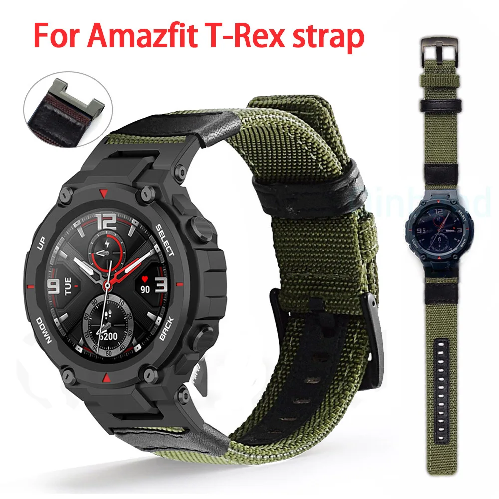 Luxury canvas strap for Huami Amazfit T-Rex Smartwatch with sports bracelet for Xiaomi Amazfit T-Rex T Rex Pro Correa wristband
