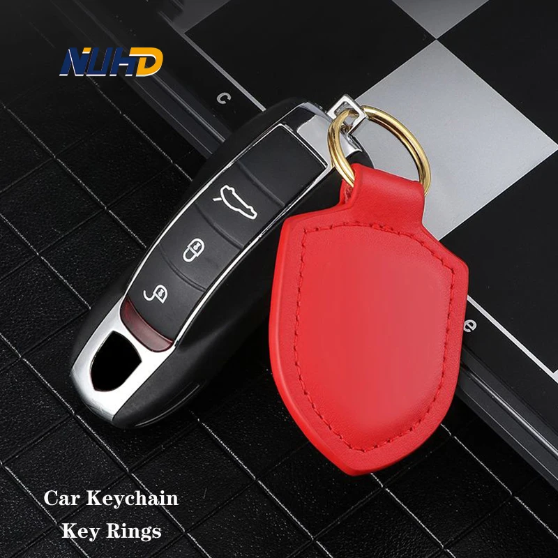 

Car Metal Leather Key Chain For Cayenne Panamera Boxster Taycan Macan Cayman 911 718 918 917 Carrera GT Car Key Ring Accessories