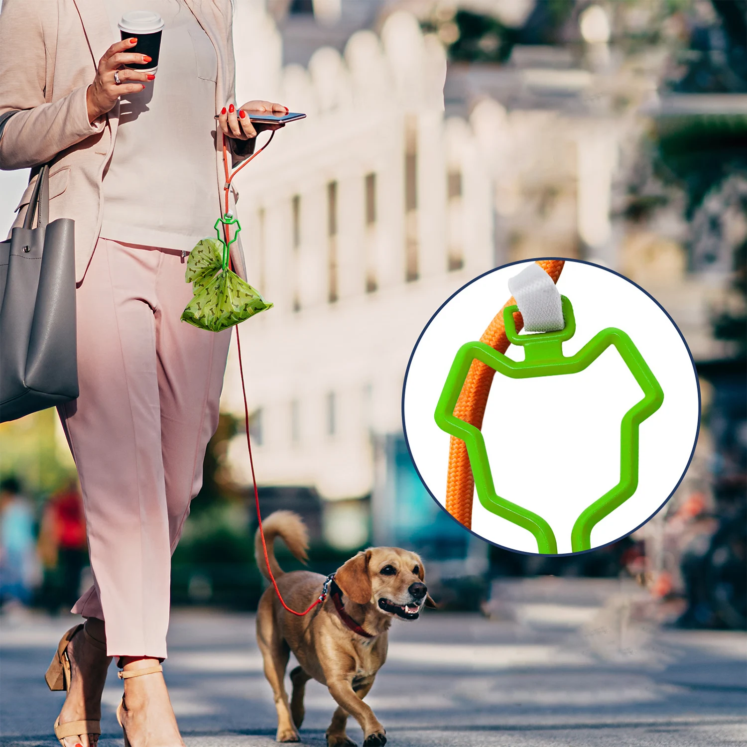 

Solid Pet Waste Bag Clip for Dog Waste Carrier Hands Free Clean Tools Poop Bag Dispenser Holder Walking Dog Accessories