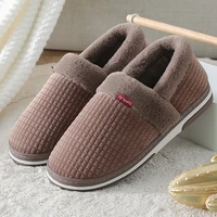mens shoes slippers house warm furry short plush weave male super soft home slippers for gentlemen non slip unisex indoor