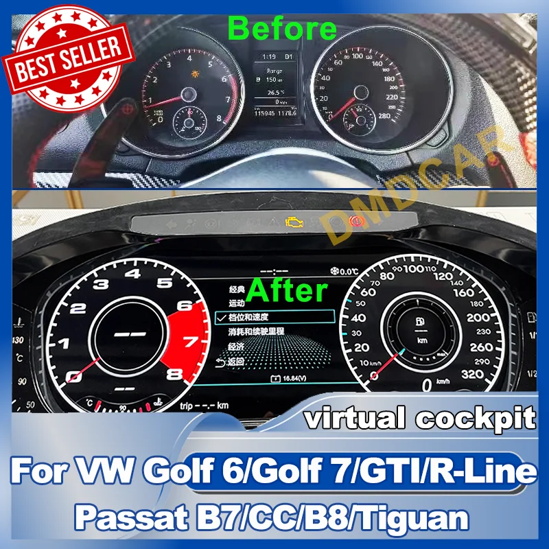 

LCD Digital Dashboard Virtual Cockpit For VW Golf7 Golf 6 Passat B8 B7 B6 CC Scirocco Tiguan Speedometer Instrument Cluster