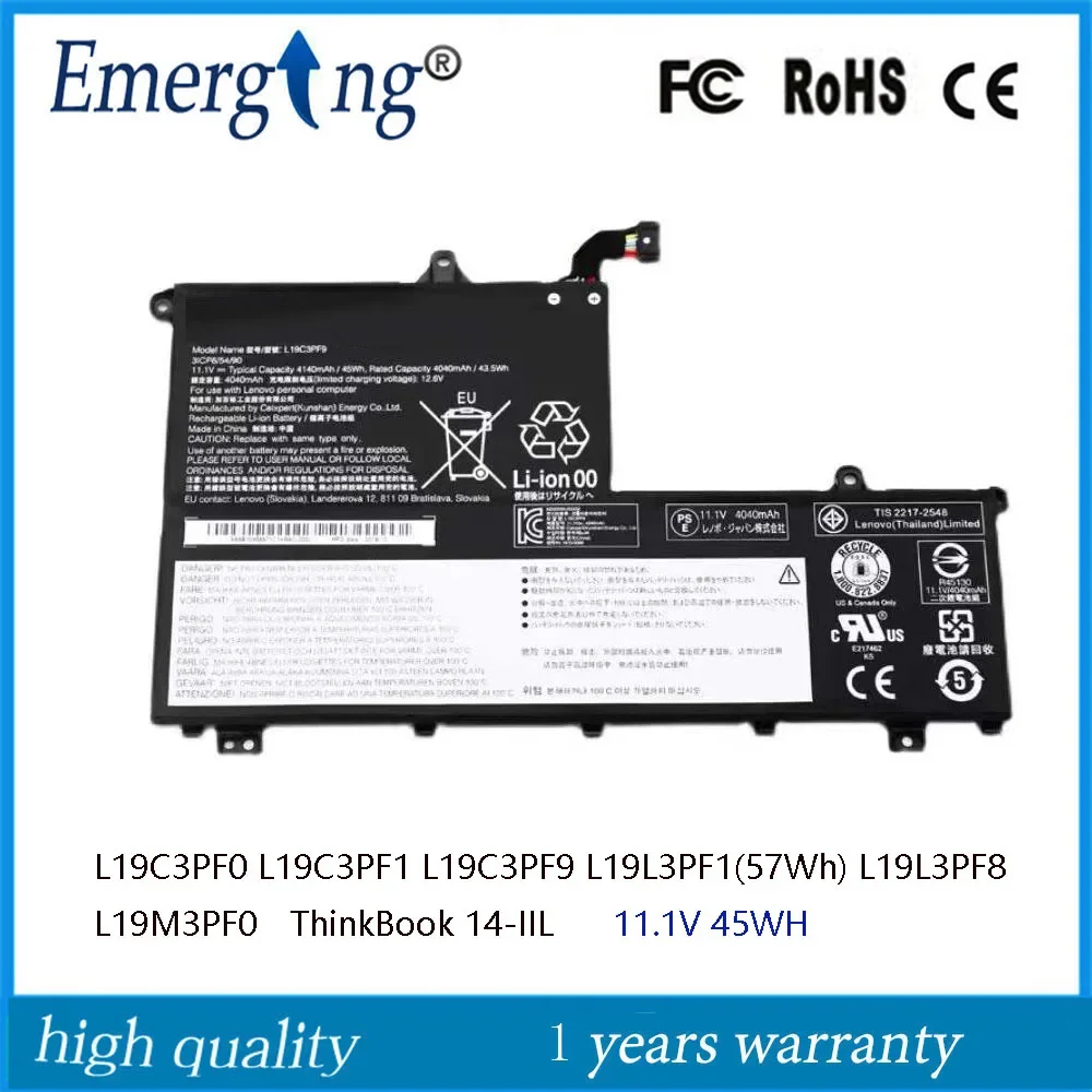 11 1 В 45 Втч аккумулятор для ноутбука Lenovo ThinkBook 14-IIL 15 L19C3PF0 L19C3PF1 L19C3PF9 L19L3PF1 L19L3PF8 L19M3PF0
