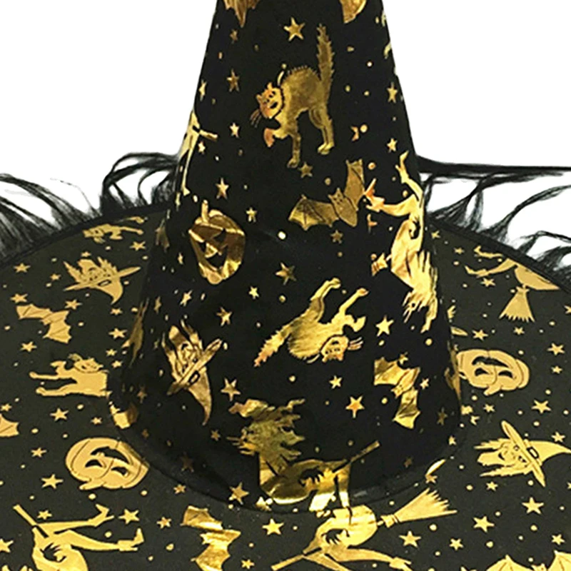 

Шляпа ведьмы на Хэллоуин, Готическая креативная Шляпа Волшебника, шляпа для косплея с широкими полями и заостренным верхом, аксессуары для костюмов