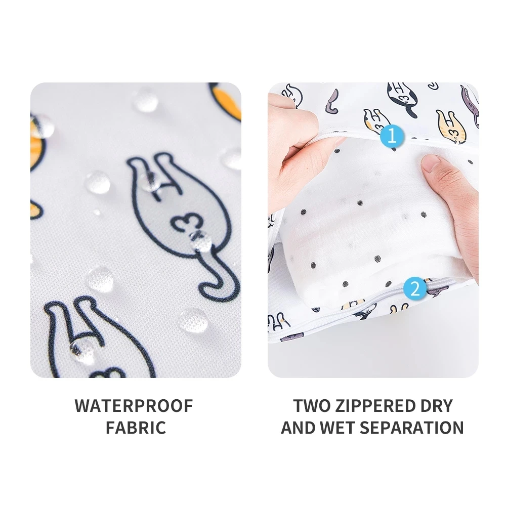 HappyFlute 30*36CM Dry&ampWet Separation Wet Bag Button Handle Can Be Hung Waterproof And Washable Mummy Use Cloth Diaper - купить по