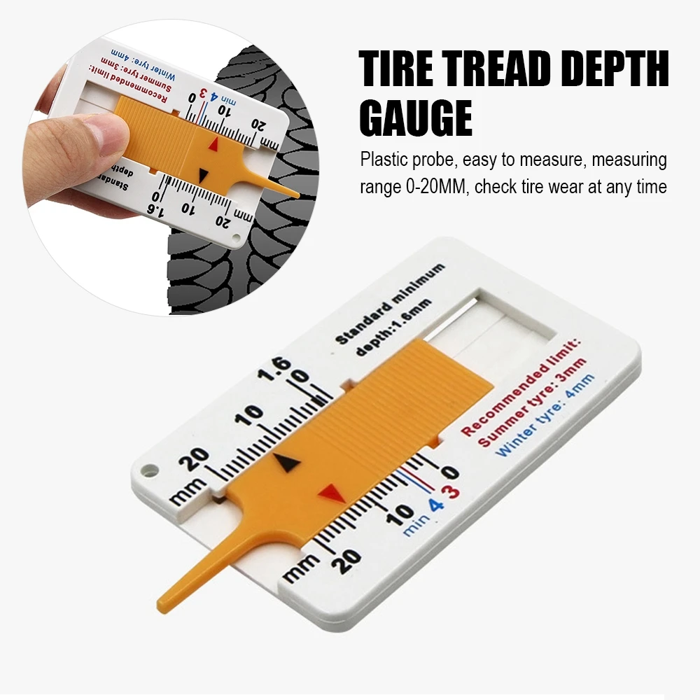 

Tyre Tread Depth Depthometer Gauge Caliper Plastic Tire Ruler Vernier Depth Meter Car Motorcyle Wheel Measuring TOOL