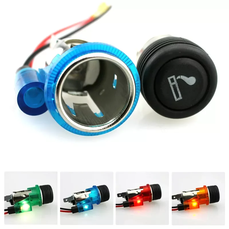 

Motorcycle Car Cigarette Lighter in car Outlet Plug Boat Unviersal Power Socket With LED Light 12V 120W free ship