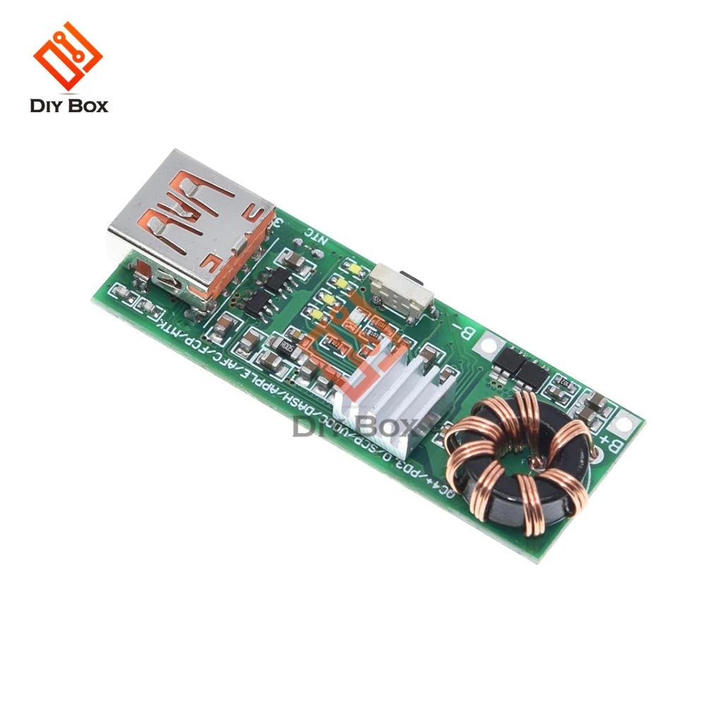 Плата быстрой зарядки QC4.0 QC3.0 PD USB от 3 7 в до 5 В 9 а 18 Вт внешний модуль зарядного