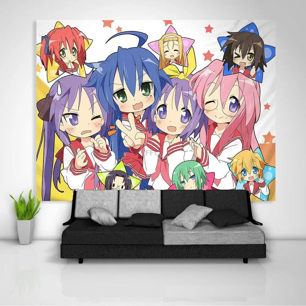 

FFO Lucky Star Izumi Konata Tapestry Wall Hanging Anime Japan Saitama Background Cloth Decorative Tapestries Home Decor For Room