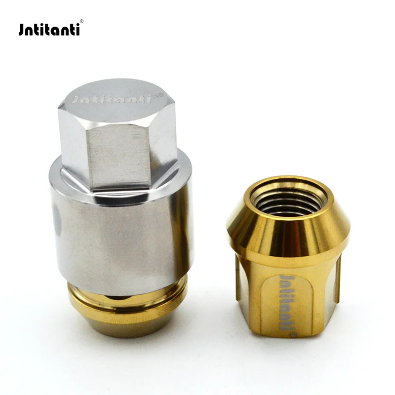 Jntitanti Gr.5 титановые противоугонные гайки для колес gr5 с титановым ключом M14*1 5*27/35/45