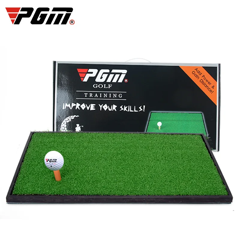 PGM Golf Putting Mat with Rubber Tee Golf Trainer Green Mat Indoor Putting Hitting Practice Mat Golf Putter Training Accessories