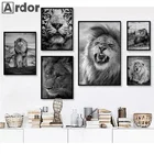 Картина на холсте, с изображением Льва, тигра, леопарда, слонов