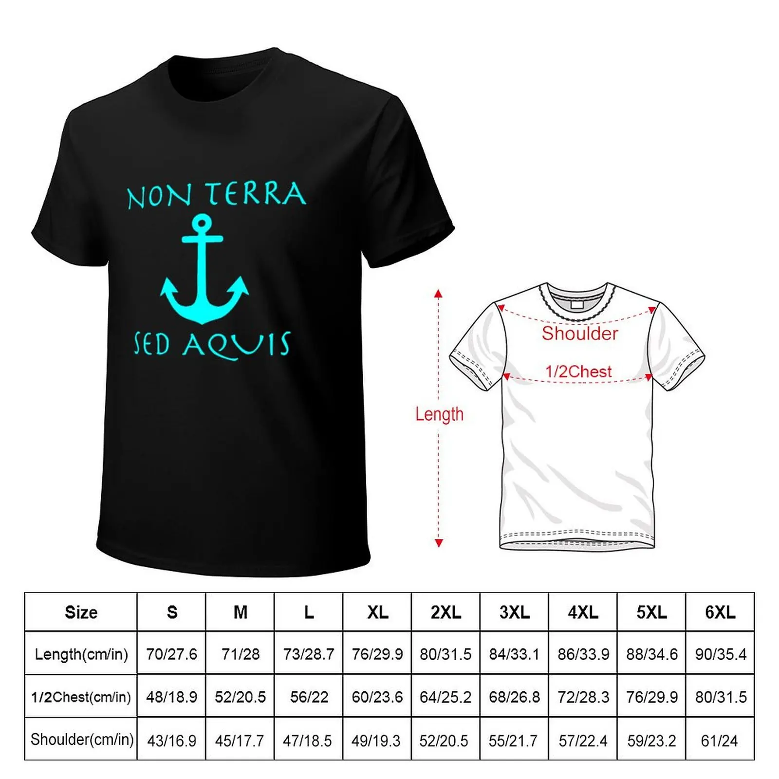 Футболка Sailors Latin Motto Non Terra Sed Aquis одежда милая больших размеров для мужчин