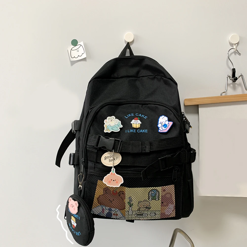 

2022Cute Women Backpacks Waterproof Multi-Pocket Nylon School Backpack for Student Female Girls Kawaii Laptop Book Pack Mochilas