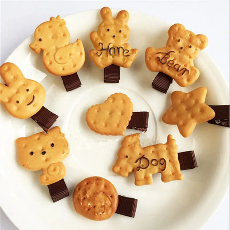 1 шт. милый 2017 резинки заколки украшения для волос девочек Дети милые печенье