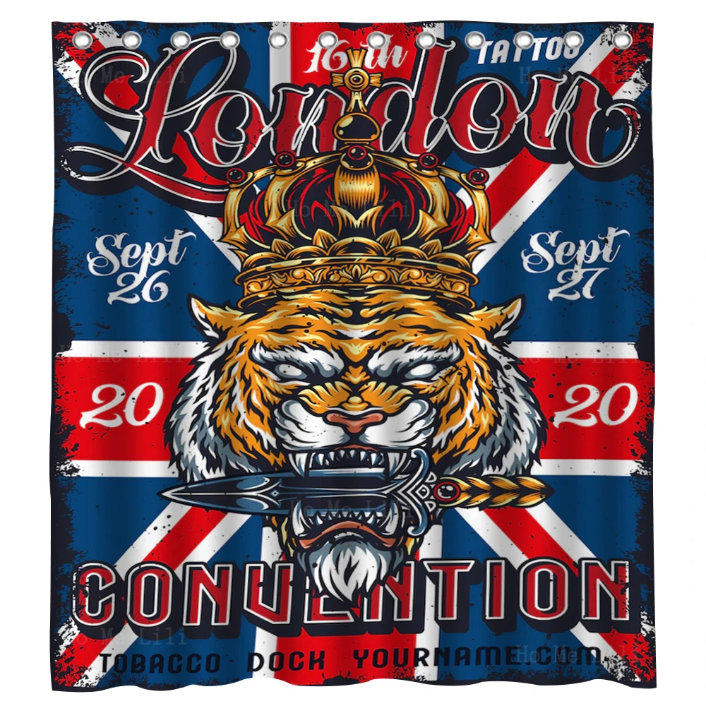 

Basketball Skeleton Toronto Retro Minimalist Tiger With Crown Vintage Tattoo Shower Curtain By Ho Me Lili For Bathroom Decor