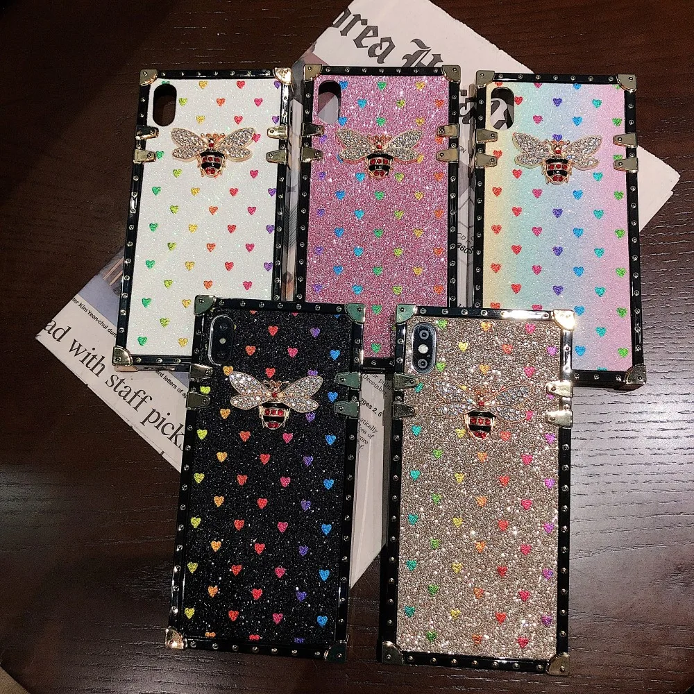 

Rainbow Love Diamond Honeybee Square Phone Case For Samsung A73 A72 A71 A70 A 60 54 53 52 51 50 42 33 32 31 23 22 21 20 14 13 S