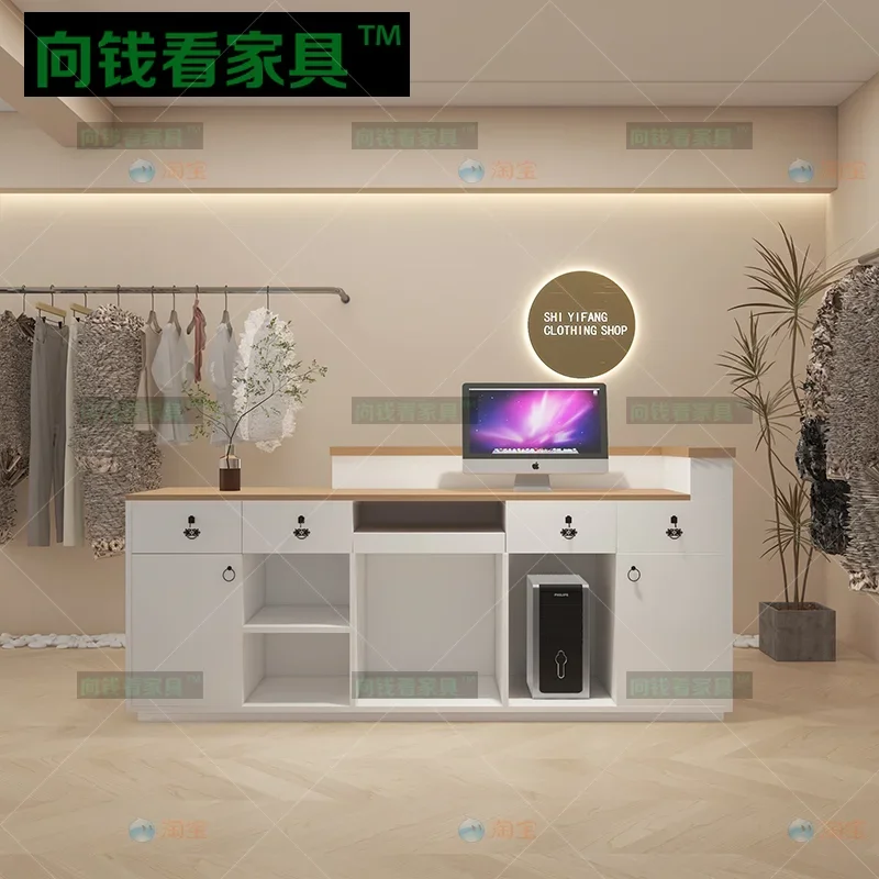 Спа Роскошная стойка для стойки регистрации Современная парикмахерская Подиум