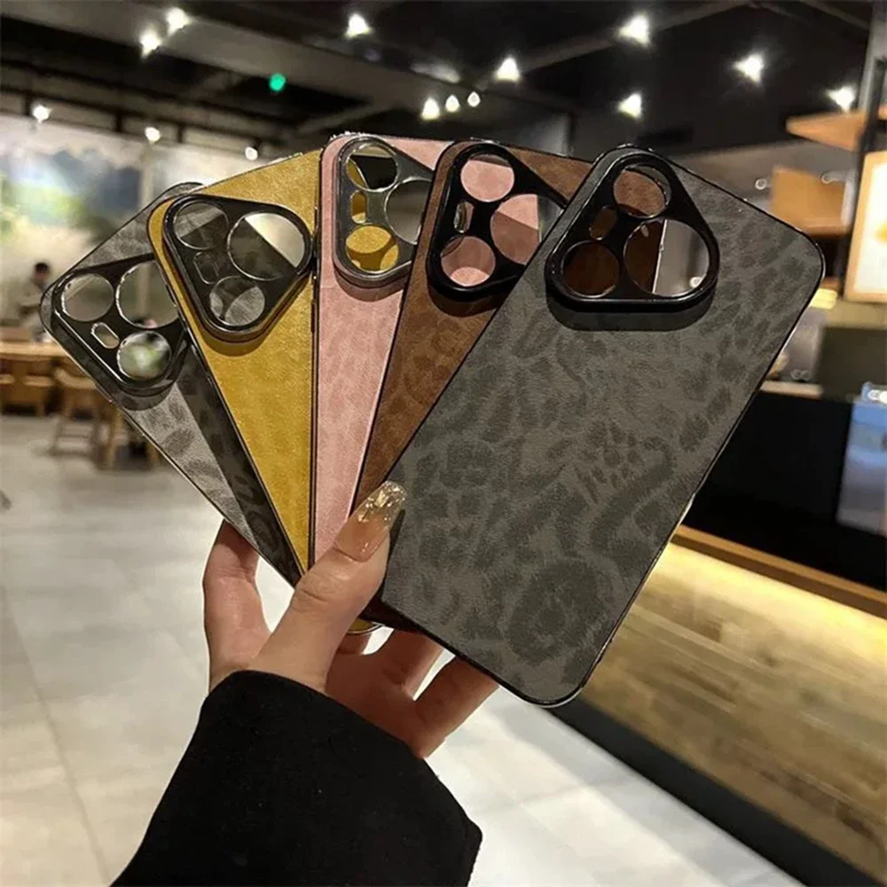Чехол Leopard Plating Learther для Huawei Mate 40 50 E 60 40Pro 50Pro 60Pro P60 P70 Pro защитный чехол объектива