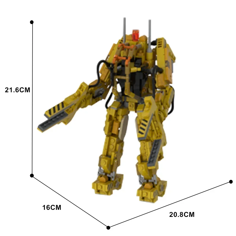 Фото Gobricks MOC Series Micro Aliens PART V: Мини-размер P-5000 с питанием, рабочий погрузчик, робот, строительный блок, кирпичи, набор игрушек для подарков №3
