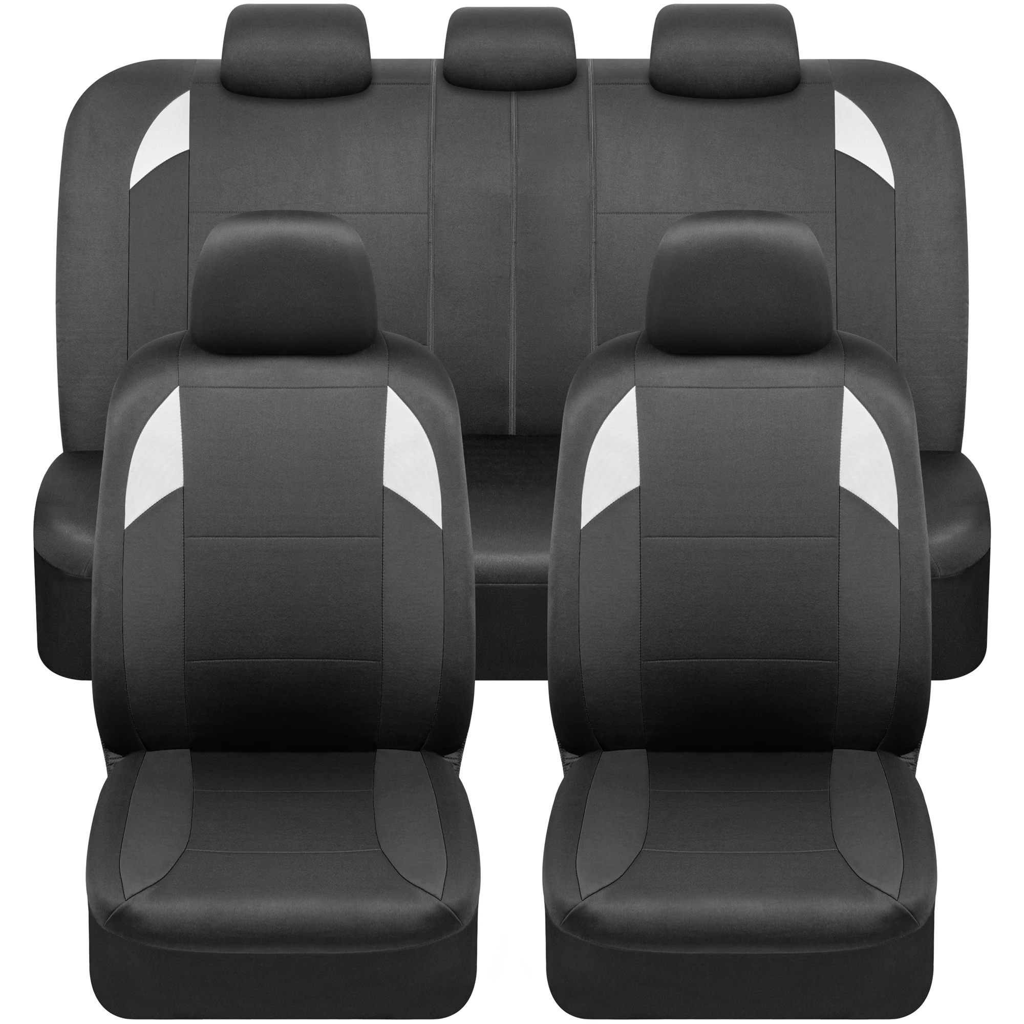 

Monaco Black Seat Covers for Cars, Full Set Car Seat Covers with Split Rear Bench