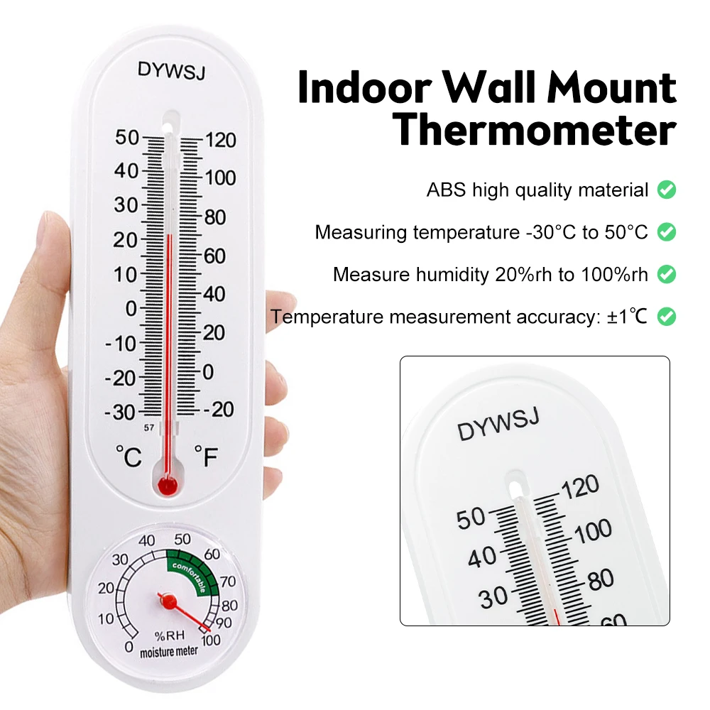 

Long Wall Hanging Thermometer Hygrometer Indoor Outdoor Garden Garage Office Room Hanging Logger Temperature Measurement Tool