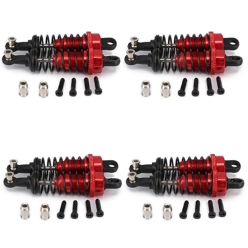 

8 Pcs Oil Adjustable 65Mm Shock Absorber Damper For Rc Car 1/18 Wltoys A959 A969 K929 Hpi Hsp Traxxas Losi Tamiya,Red