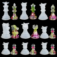 diy chess piece crystal epoxy resin mold queen king 6 three dimensional chess piece silicone mold