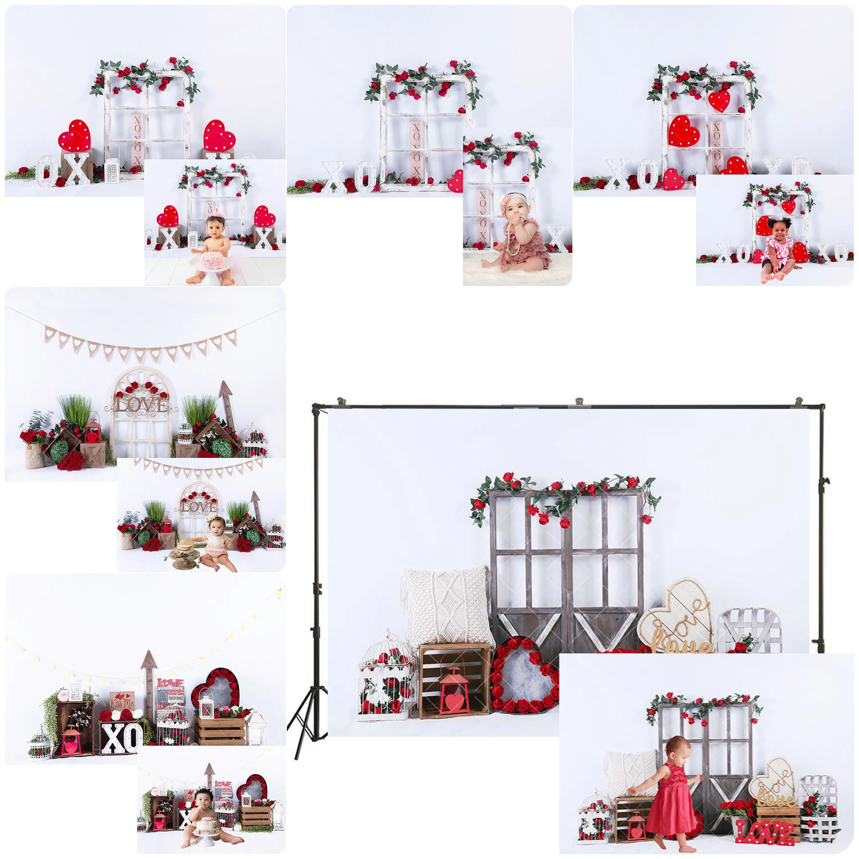 

Valentine Day Photography Backdrop Photo Studio Backgrounds Birthday Baby Cake Smash Photoshoots Background Spring Portrait Prop