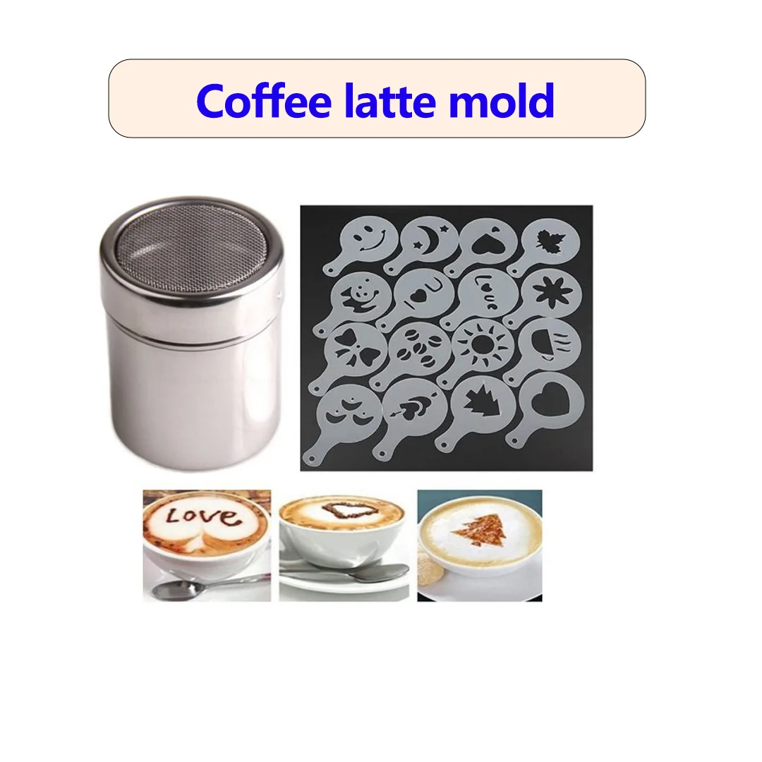 

Home Kitchen Coffee Utensils 16Pcs Coffee Latte Art Mold Powder Sprinkle Tool Set Cafe Barista Art Garland Design Making Tools