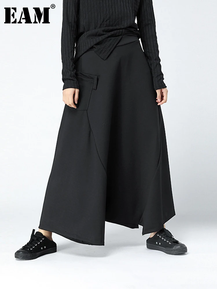 

[EAM] 2022 Spring Autumn Fashion New Supper Loose Hip Hop Cross-pants Personality Solid Color Big Size Pants Woman YA63201