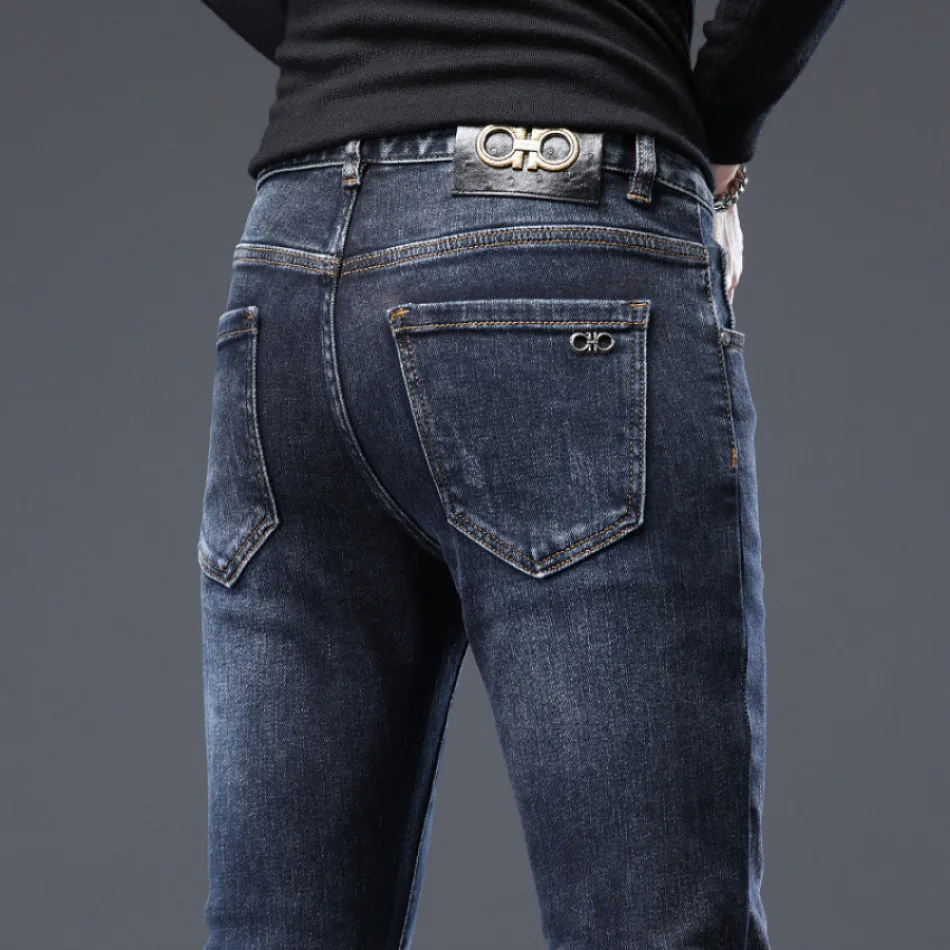 

Новая модель, прямые брюки-карго, винтажная Дизайнерская одежда, джинсовые длинные корейские модные мужские мотоциклетные рабочие Стрейчевые брюки