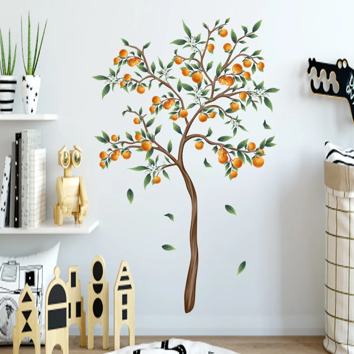 

Hand painted orange tree wall stickers living room background wall room decoration wall stickers self-adhesive wholesale wall st