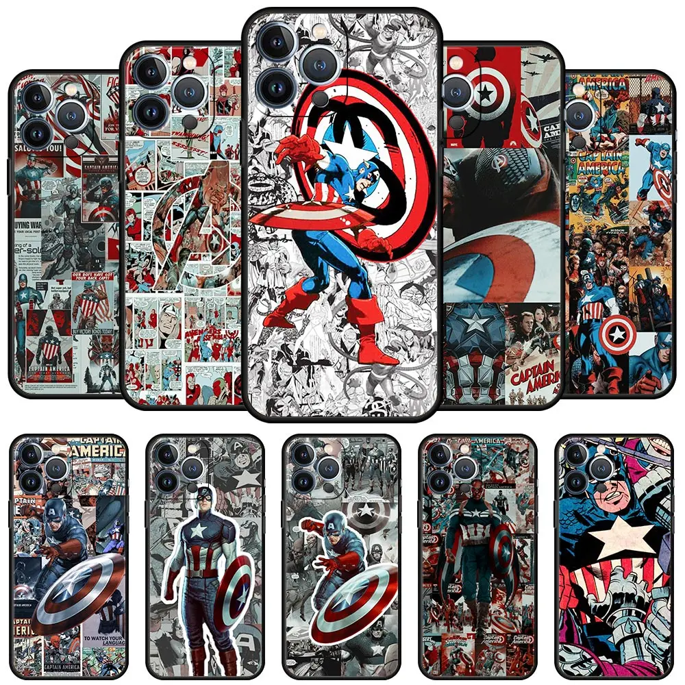 

Cover Case for iPhone 11 12 13 Pro Max Mini 11Pro 12Pro 13Pro SE X XS Max XR 5 6 6S 7 8 Plus Cool Marvel Hero Captain America