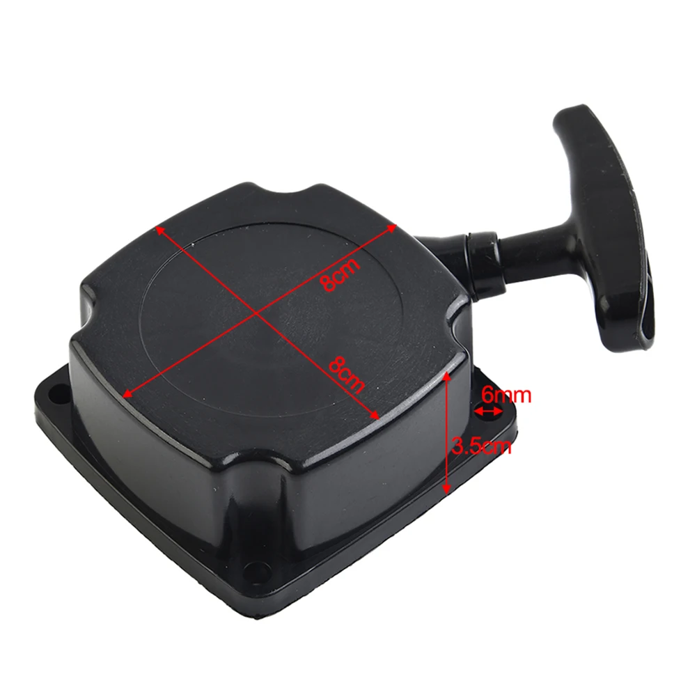 

For Irrigation Mowers Pull Starters Pull Starter ABS Black Plastic 1 Piece For Lawnmower Durable Easy To Carry
