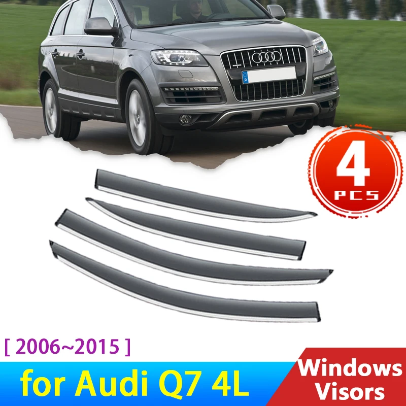 

Car Side Window Visors for Audi Q7 4L Typ4L 2006~2015 2007 2008 Accessories Deflectors Rain Eyebrow Guards Sun Visor Wind Shield