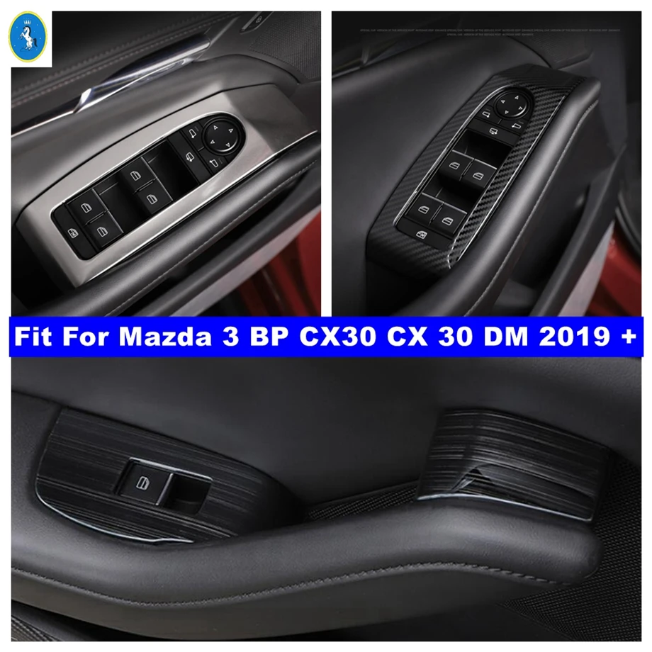 

Car Inner Window Glass Lift Switch Button Cover Trim Fit For Mazda 3 BP 2019 - 2022 CX-30 DM 2020 - 2022 Interior Accessories