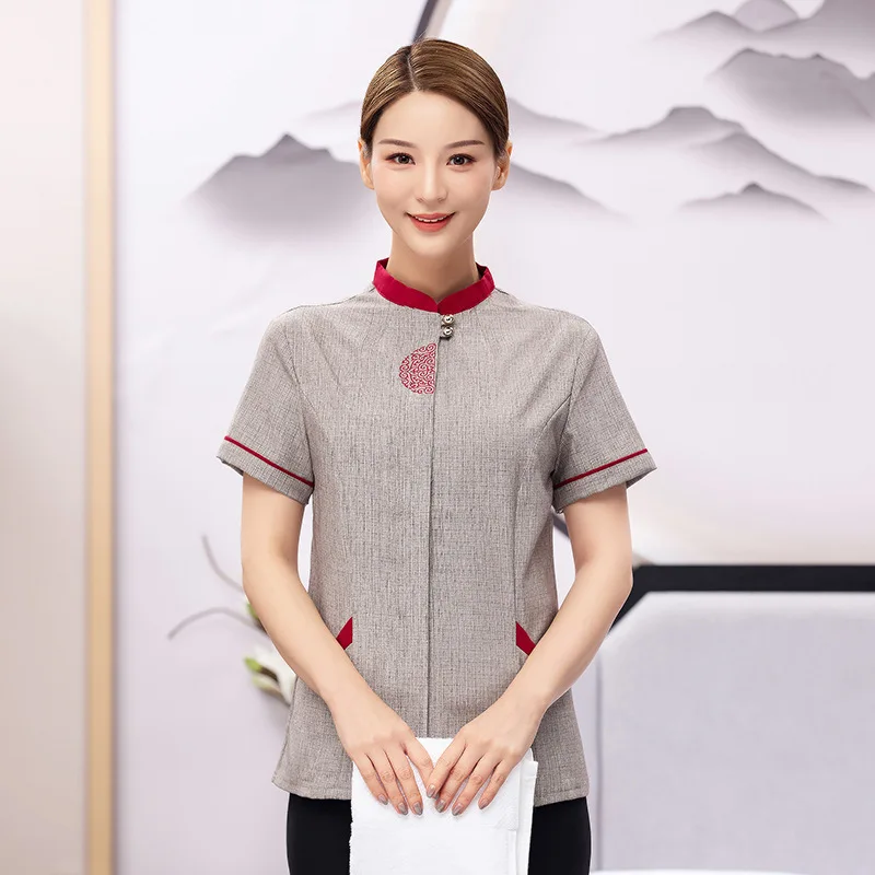 Рабочая летняя одежда с коротким рукавом женская для уборки в гостиничных