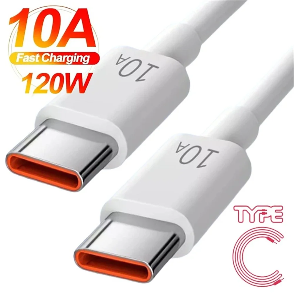 10A Type C To Type C Cable 120W Super Fast Charging Phone Charger USB C Data Cord For Samsung Xiaomi Huawei Quick Charger Cable