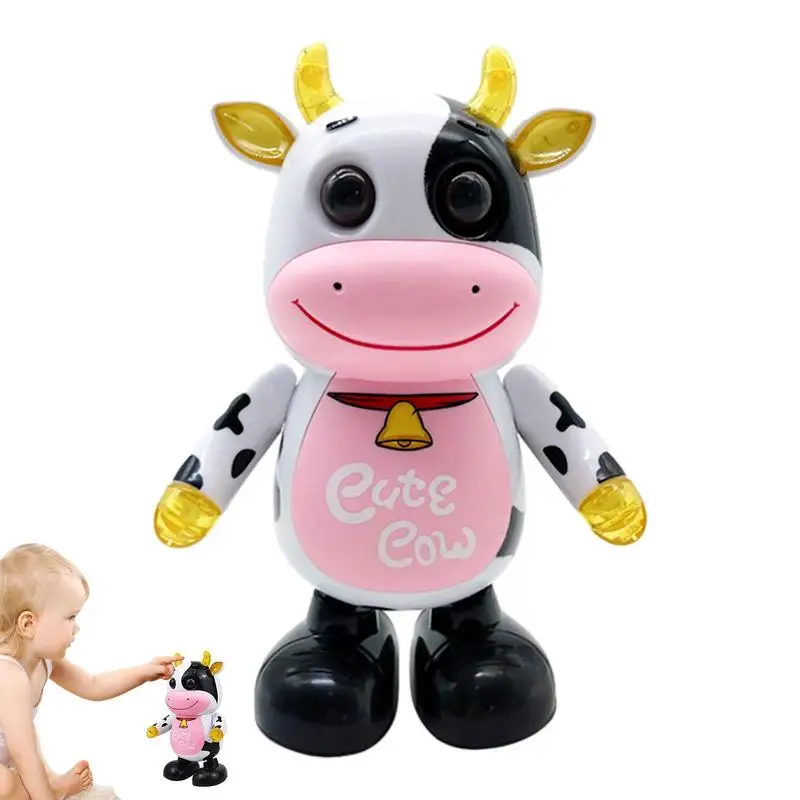 

Infant Musical Toy Durable Electric Dancing Robot Cow With Light and Music Cute Child Sound Parent-Child Mutual Toy Gift for Kid